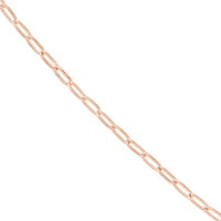 Load image into Gallery viewer, 14K Yellow Gold or White Gold or Rose Gold 1.25mm Paper Clip Chain Necklace with Lobster Lock
