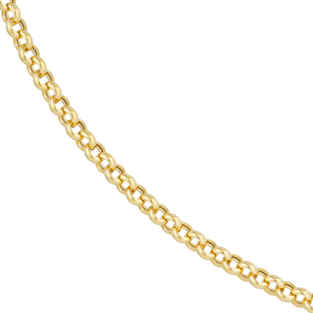 14K Yellow Gold 6.5mm Rolo Chain Necklace with Pear Lobster Lock