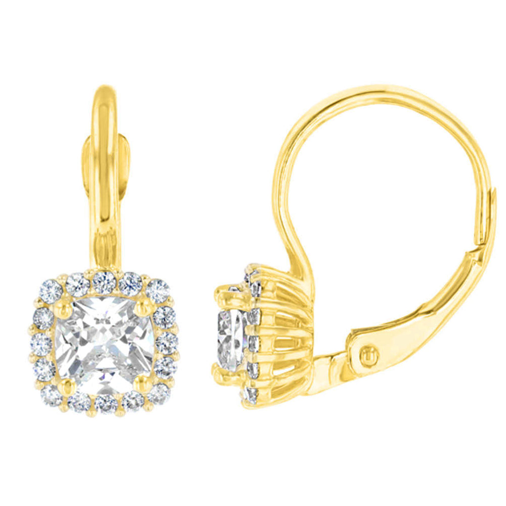 Pave diamond drop earrings