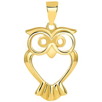 Load image into Gallery viewer, 14k gold owl pendant

