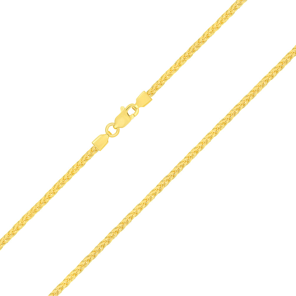 3.5mm Concave Curb Chain 22 inch / Yellow Gold / 14K