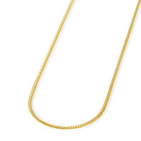 Load image into Gallery viewer, Solid 14k Yellow Gold 1mm Diamond-Cut Franco Chain Necklace with Lobster Claw Clasp

