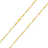 Load image into Gallery viewer, Solid 14k Yellow Gold 1.5mm Round Box Link Chain Necklace with Lobster Claw Clasp (High Polish)
