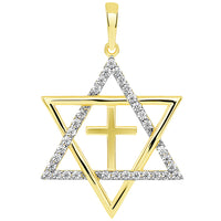 Load image into Gallery viewer, star of david and cross pendant
