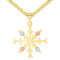 Load image into Gallery viewer, Polish Snowflake With Textured Beads Pendant Necklace
