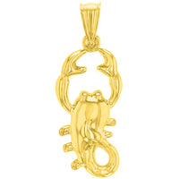 Load image into Gallery viewer, High Polish 14k Yellow Gold 3D Scorpio Zodiac Sign Scorpion Animal Pendant
