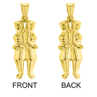 Load image into Gallery viewer, High Polish 14k Yellow Gold 3D Gemini Twins Zodiac Sign Pendant
