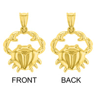 Load image into Gallery viewer, High Polish 14k Yellow Gold 3D Cancer Zodiac Sign Charm Crab Animal Pendant 
