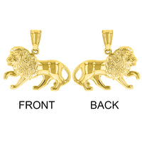 Load image into Gallery viewer, High Polish 14k Yellow Gold 3D Leo Zodiac Sign Charm Lion Animal Pendant

