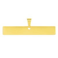 Load image into Gallery viewer, Solid 14k Yellow Gold Engravable Personalized Horizontal Bar Charm Pendant
