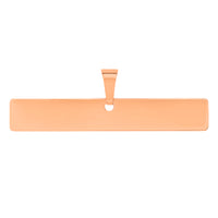 Load image into Gallery viewer, Solid 14k Rose Gold Engravable Personalized Horizontal Bar Charm Pendant
