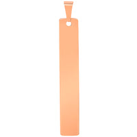 Load image into Gallery viewer, Solid 14k Rose Gold Engravable Personalized Vertical Bar Charm Pendant
