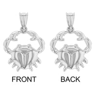 Load image into Gallery viewer, High Polish 14k White Gold 3D Cancer Zodiac Sign Charm Crab Animal Pendant
