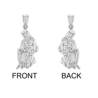 Load image into Gallery viewer, High Polish 14k White Gold 3D Aquarius Water-Bearer Zodiac Sign Charm Pendant
