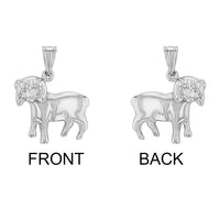 Load image into Gallery viewer, High Polish 14k White Gold 3D Aries Zodiac Sign Ram Animal Pendant
