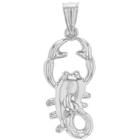 Load image into Gallery viewer, High Polish 14k White Gold 3D Scorpio Zodiac Sign Scorpion Animal Pendant
