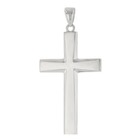 Load image into Gallery viewer, 14K White Gold Plain and Simple Religious Cross Pendant
