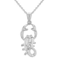 Load image into Gallery viewer, High Polish 14k White Gold 3D Scorpio Zodiac Sign Scorpion Animal Pendant Necklace

