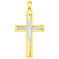 Load image into Gallery viewer, 14K Yellow Gold Textured Cross Pendant

