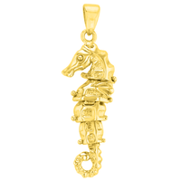 Load image into Gallery viewer, 14K Yellow Gold Dangling Seahorse Pendant
