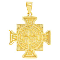 Load image into Gallery viewer, 14K Yellow Gold Saint Benedict Cross Charm Pendant
