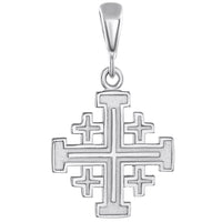 Load image into Gallery viewer, Solid 14K White Gold Crusaders Jerusalem Cross Pendant
