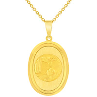 Load image into Gallery viewer, 14k Yellow Gold Religious Baptism Christening Oval Medal Pendant Necklace
