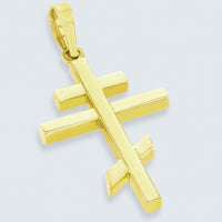 Load image into Gallery viewer, 14K Yellow Gold Plain Russian Orthodox Cross Pendant
