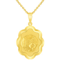 Load image into Gallery viewer, 14k Yellow Gold Religious Baptism Christening On Elegant Medal Pendant Necklace
