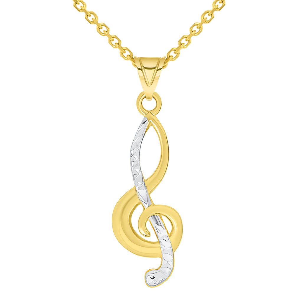 Gold Music Note Pendant Necklace
