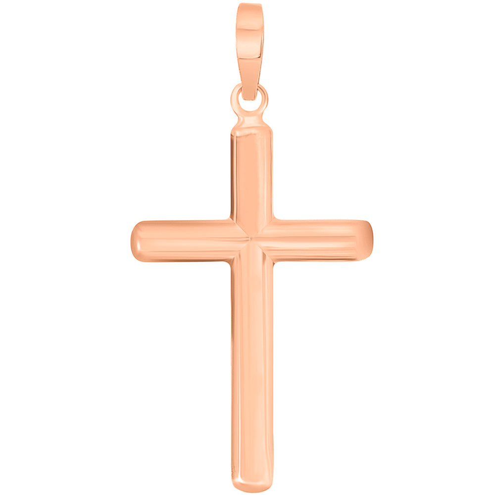 religious plain cross pendant rose gold