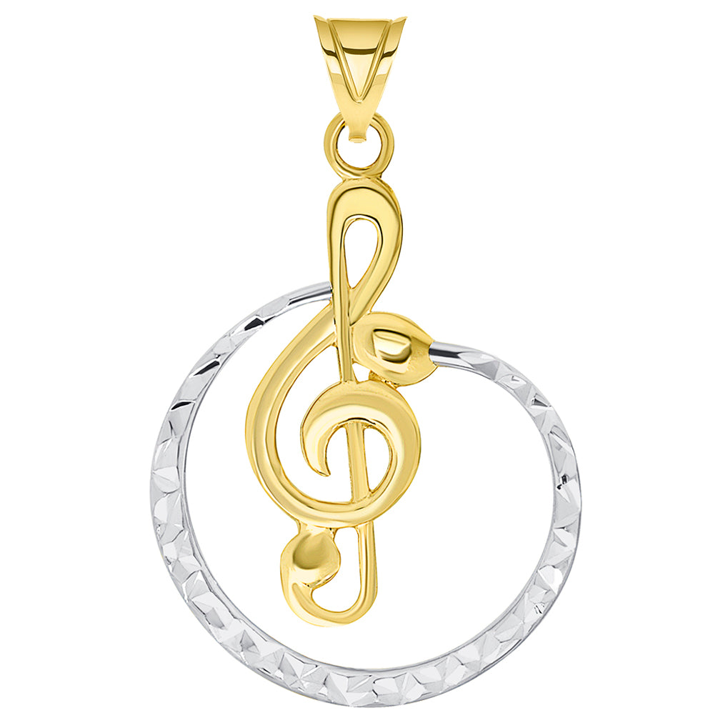music note pendant gold