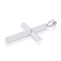 Load image into Gallery viewer, 14K White Gold Plain Slender Cross Pendant with High Polish
