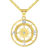 Load image into Gallery viewer, 16-Wind Point Compass Rose Pendant Cuban Necklace
