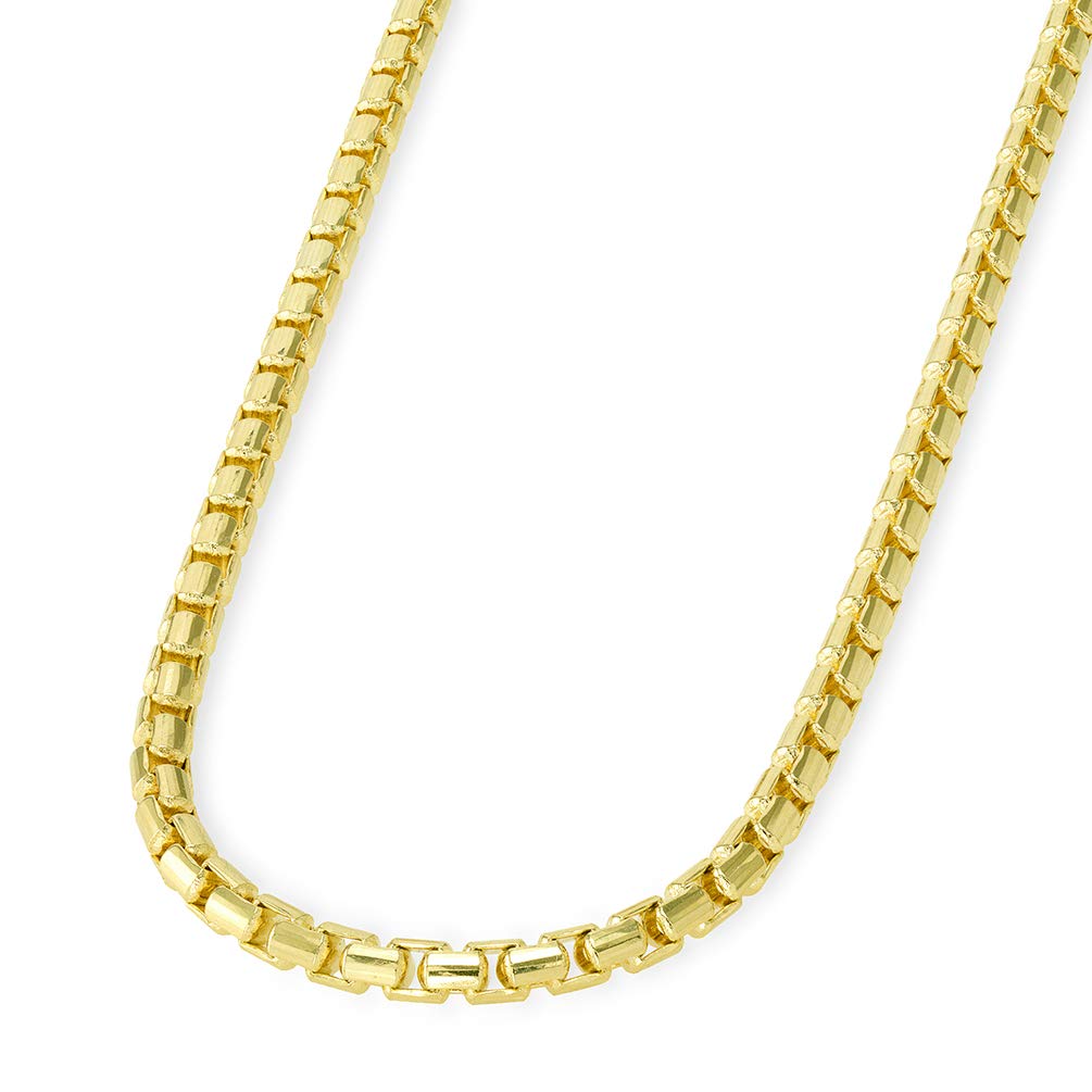 Solid 14k Gold 5mm Box Link Chain Necklace Jewelry America