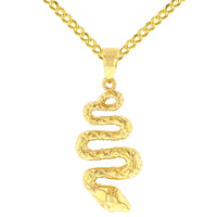 Load image into Gallery viewer, Polished Snake Animal Pendant Cuban Necklace

