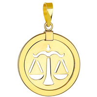Load image into Gallery viewer, 14K Gold Reversible Libra Scale Zodiac pendant
