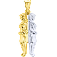 Load image into Gallery viewer, 14K Yellow Gold Gemini Zodiac Pendant
