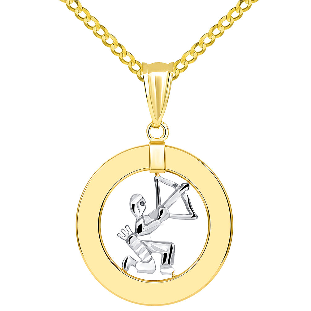 Sagittarius Necklace Gold Pendant Cuban Necklace