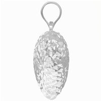 Load image into Gallery viewer, 14k White Gold Sparkle Cut Puffed Heart Charm Pendant Necklace
